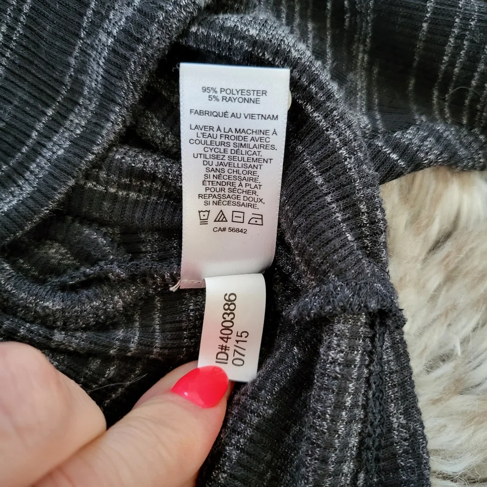 Express Keyhole Cut-out Bishop Sleeve Microstriped Sweater Size Small
